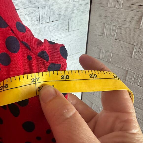 Ulla Popken polkadot Tshirt dress red & blue drawstring waist pockets plus size - Picture 10 of 13